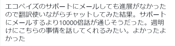 エコペイズ　サポート　口コミ